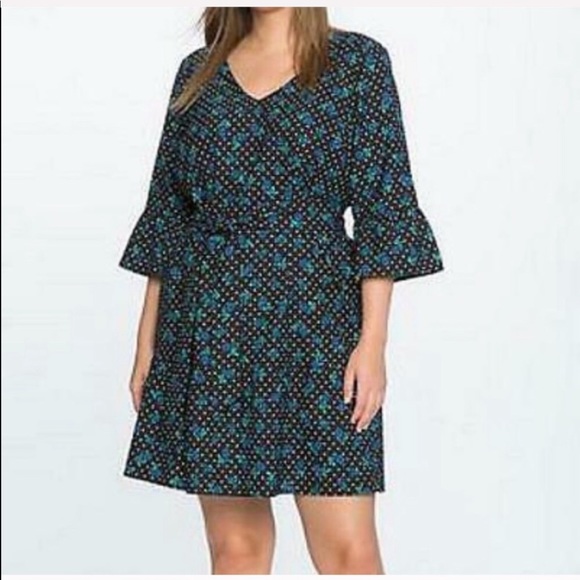 Plus size floral dot Draper James Eloquii dress - Picture 1 of 4